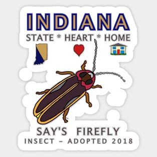 Indiana - Say's firefly - State, Heart, Home - State Symbols Sticker